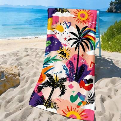 1pc Summer Microfiber Beach Towel Beach Towel Sand Free Beach Towel Lightweight Towel Pool Towel Travel Towel