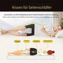 Kniekissen aus Memory-Schaum, stützend und atmungsaktiv, zwischen den Beinen, Kniestütze aus Memory-Schaum für Seitenschläfer, sorgt für Kniefreiheit für die richtige Ausrichtung, ideal für Komfort während der Schwangerschaft und Schwangerschaft - Grau - Übersicht 8