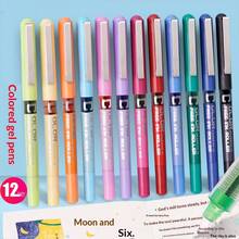 12pcs/16pcs/24pcs 12 Colors Liquid Gel Pens, Colorful Ink Ballpoint Pens For Drawing, Doodling And Office Use - Sets - View 1