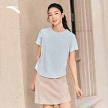 Anta Butterfly Back Ice Silk T-Shirt | UV Protection Sun Protection Short Sleeve T-Shirt Women Summer Moisture-Wicking Breathable Running Sports Top - Dream Blue-1 - View 3
