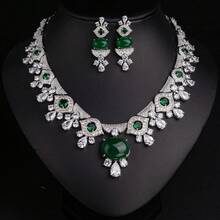 1 Set Fashion Women's Jewelry Set, Cubic Zirconia Inlaid, Earrings, Necklace, Suitable For Women/Brides, Festivals/Parties, Weddings/Banquets, Gifts - Jewelry Set - View 12
