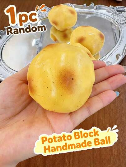 1pc Potato Crunch Squeeze Ball Stress Relief Toy – Handmade Soft Potato Fidget Ball With Crisp ASMR Crunch Sound, Slow-Rising Decompression Sensory Squishy Toy For Adults, Anti-Anxiety Desk Stress Relief & Office Relaxation Toy