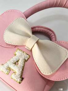 1pc Women's Pink Bow Letter A Handbag - Pink - View 7