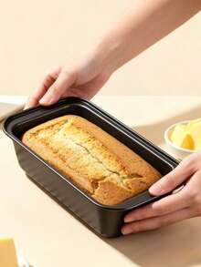Carbon Steel Non-Stick Loaf Bread Pan Rectangular Cake Mold Bakeware For Toast Meatloaf Brownie - Black - View 3