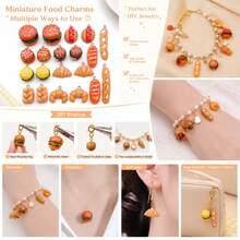 20 buah Liontin Resin Bentuk Makanan Burger Roti untuk Pembuatan Perhiasan DIY Anting Liontin Berbagai Desain untuk Pembuatan Perhiasan Gelang Kalung - MultiWarna - View 5