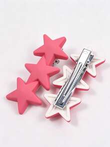 10pcs Girls Cartoon Star Hair Clips, Non-Damaging, Versatile Daily Wear Back To School Hair Accessories - Multicolor - View 4