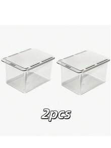 1/2/4pcs Large Capacity Transparent Pull-Out Plastic Storage Boxes For Cabinet, No-Drill Hanging Transparent Drawer Storage Boxes, Bathroom Vanity Cotton Pad & Cotton Swab Organizer, Dorm Kitchen Holiday Desktop Storage Boxes - Multicolor - View 13
