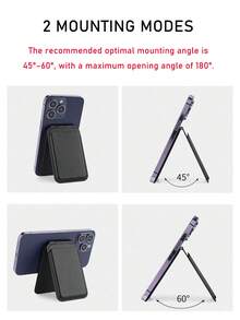 EIGIIS Magnetic Phone Wallet, Magnetic Stand Card Holder, Adjustable Stand With 3-5 Card Slots, Suitable For Daily Use, Modern Wallet Design, Durable Wallet Compatible With All Phones, Magnetic Phone Accessory - Multicolor-2 - View 8