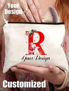 Custom Pink Butterfly & Floral Breast Cancer Awareness Makeup Bag, Lightweight Polyester Cosmetic Storage Pouch, Personalized Name Travel Toiletry Organizer - Multicolor - View 9