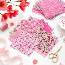 50pcs Pink Charm Patchwork Fabric Squares, 5*5 Inch Pre-Cut Pink Fabric Squares For Sewing Projects, Quilting, DIY Crafts - Variant - View 3