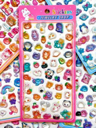 Colorful 3D Epoxy Resin Stickers, These High-Quality, Self-Adhesive, Waterproof Decorative Stickers Feature Exquisite 3D Details And Tactile Feel, Adding Rich Decorative Effects. Perfect For DIY Projects, Toys, Planners, Journals, Notebooks, Laptops And Phone Cases.