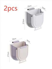 7L Foldable Hanging Kitchen Waste Bin, Cabinet Door Mount Trash Can With Scraper, Wall Mount Compost Bin For Food Waste, Space-Saving Under Sink Garbage Bin, Multi Colors Available - Multiple Specifications - View 16