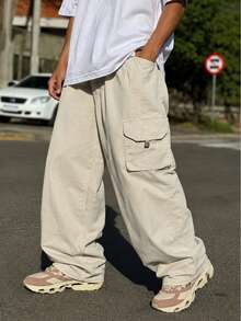 Dazzling Men's Plus Size Pants For Style And Comfort - 米色斜紋布 - 查看 1
