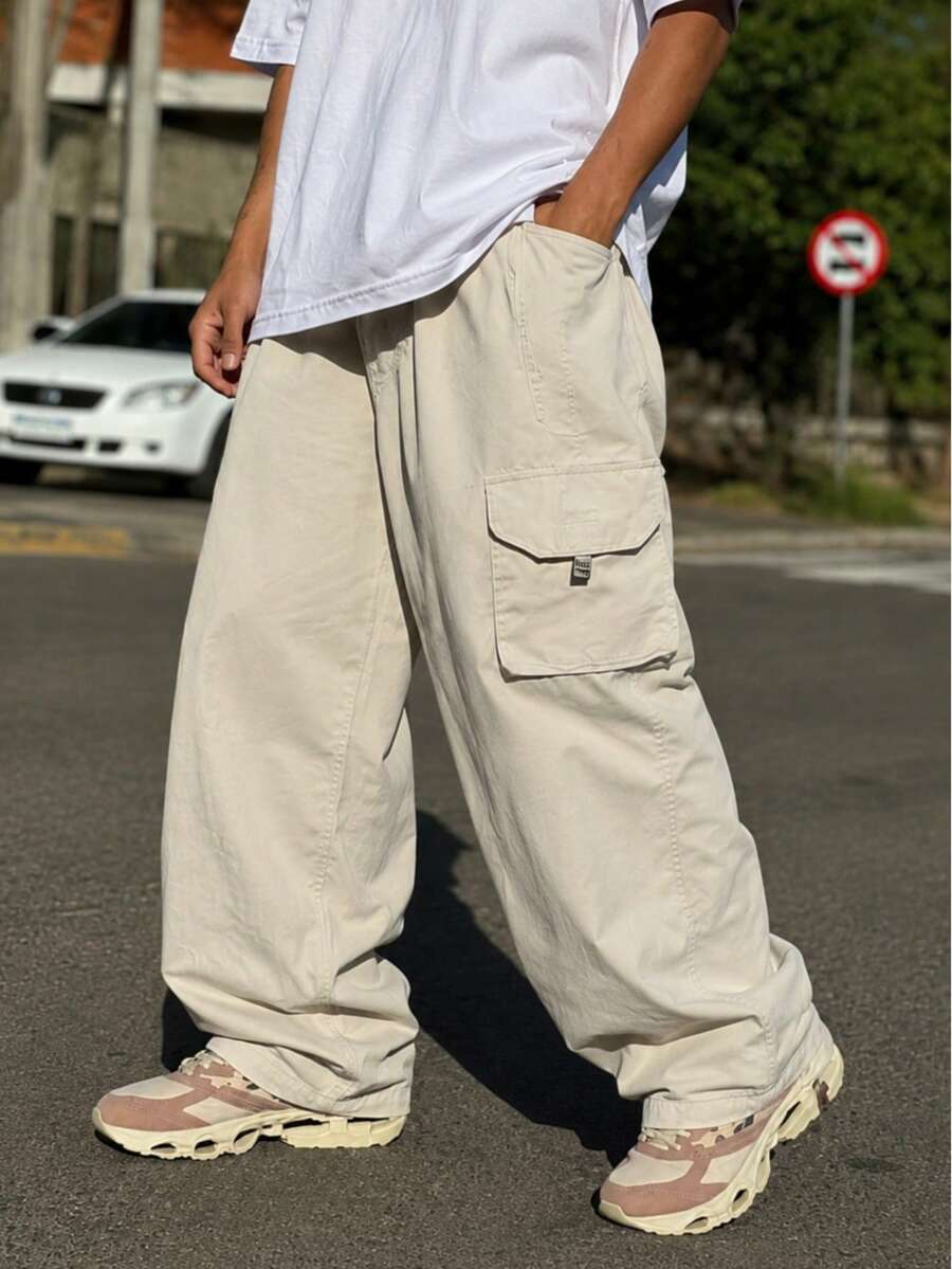 Dazzling Men's Plus Size Pants For Style And Comfort - 米色斜紋布 - 查看 1