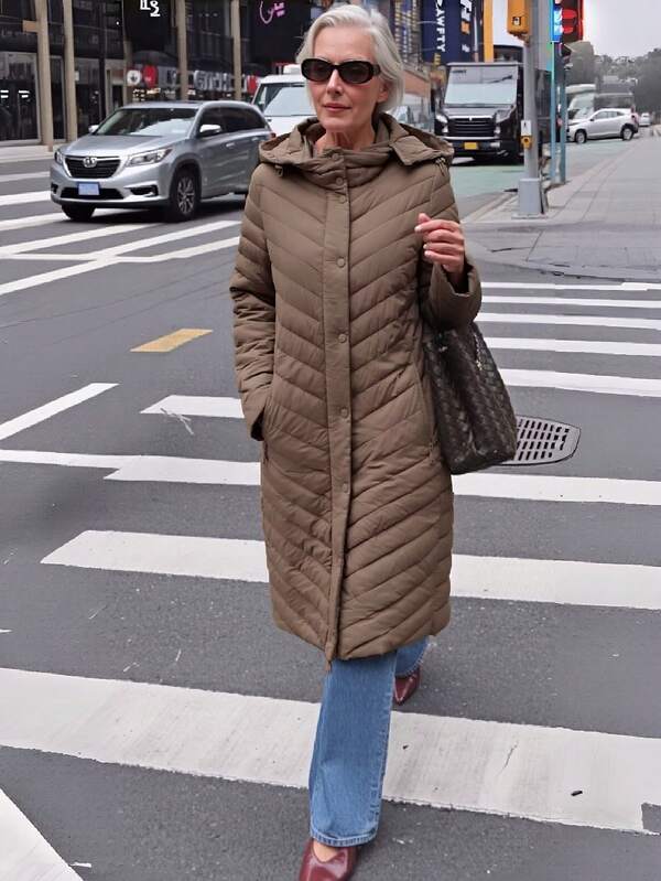 Abrigo largo de mujer Giolshon para otoño/invierno - Ligero y cómodo, con bolsillos, adecuado para uso diario casual