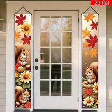 1 Pair/2pcs Autumn Porch Hanging Decor - Rustic Harvest Decoration, "Welcome Autumn" Banner, Suitable For Indoor And Outdoor Use, Thanksgiving - A - View 18
