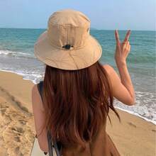 1pc Men's Solid Color Bucket Hat, Outdoor Fishing Hiking Sun Protection Hat, Casual Wide Brim Hat, Suitable For Spring/Summer Travel, Beach, UV Protection - Multicolor - View 10