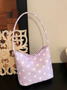 Polka Dot Print Magnetic Closure Underarm Small Bag, Niche Minimalist Versatile Women's Commuter Shoulder Bag, Lightweight Daily Outing Handbag, Gift Bag - Multicolor - View 12