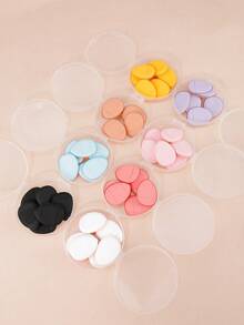 6Pcs Finger Air Cushion Puff With Box Soft Finger Powder Puff Mini Cosmetic Puff Sponge Random Colorful Beauty Makeup Tool - Multicolor - View 1
