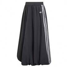 Adidas 三葉草女子經典條紋蓬鬆氣球裙運動半身長裙 - 黑與白 - 查看 5