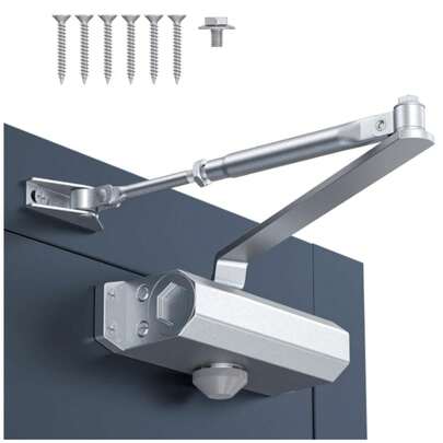 Cierra Puertas Hidraulico Ajustable, Cierrapuertas de Accionado por Resorte, Heavy Duty Preventor de Cierre Automático Closer para Puerta 40-65kg Madera Metálica Interior Exterior