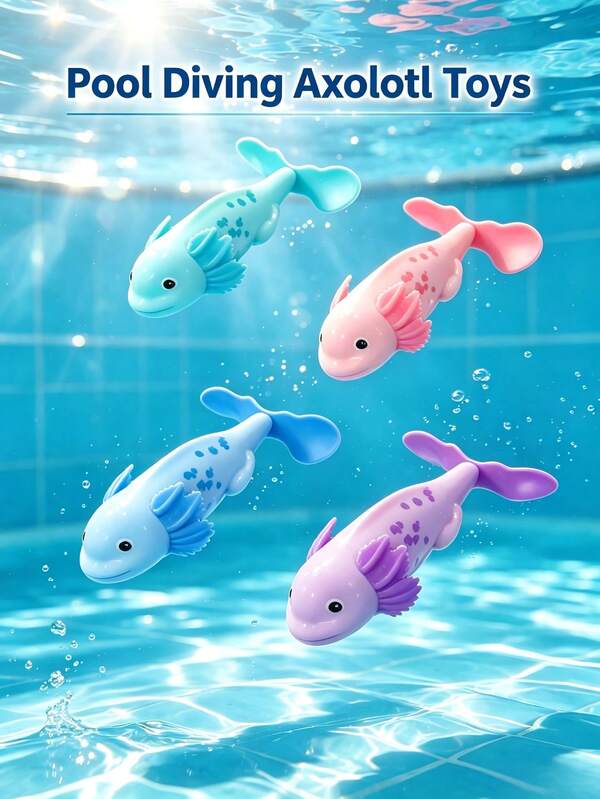 4pcs Kids Hexagonal Dinosaur Axolotl Diving Water Toys, Cartoon Ocean Animal Diving Water Toys Including Crab, Shark, Seahorse, Turtle And Other Marine Life Designs, Can Be Thrown Into Pool For Underwater Treasure Hunting And Catching Games, Suitable For Beach, Backyard Pool Summer Family Water Play Interaction, Popular Water Toys And Pool Toys, Suitable For Kids Outdoor Water Games, Back To School Classroom Outdoor Activity Props, Summer Pool Party Fun Toys, Christmas Creative Exquisite Kids Water Play Gifts