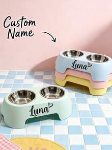 Personalized Non-Slip Pet Bowl (Customizable Name) - Cat Feeding Bowl/Pet Gift, Suitable For Cats And Dogs, Can Hold Food Or Water; Also Available In Various Dog Toys And Multiple Dog Bowl Styles. Ideal Gift For Pet Lovers, Whisker-Friendly - Multicolor - View 4
