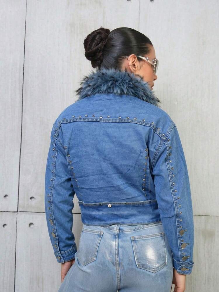 Women Jackets - Dusty Blue - View 4