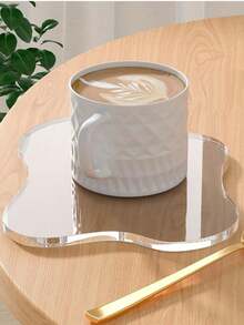 1pc/Acrylic Decorative Board, Transparent Coaster, DIY Storage Tray, Heat-Insulating Mat, Asymmetrical Placement Prop, Minimalist Style, Suitable As Gift For Easter, Thanksgiving, Christmas, Children's Day, Graduation Season And Back To School Season - Transparent - View 1