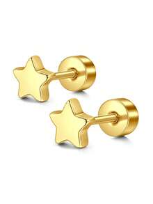 2pcs Elegant Studs Earring For Women Fashion Butterfly Moon Ear Stud Cubic Zirconia 20G Studs Earring Jewelry - Gold - View 13