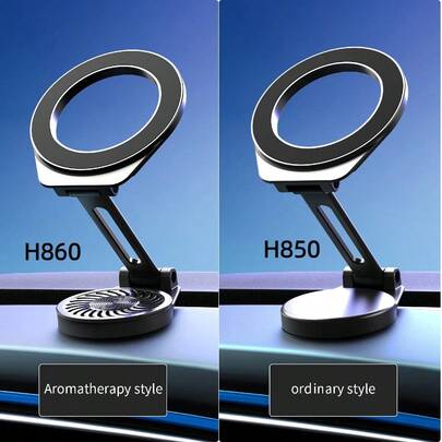 Magnetic Car Phone Holder, Foldable 360° Rotating Navigation Mount, Strong Magnetic Stable Car Aromatherapy Phone Holder