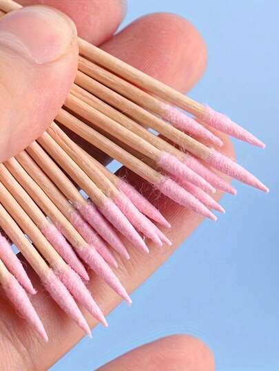 klimonla 100-1000pcs Ultra-Fine Disposable Pointed Nail Cleaning Sticks, Small Pointed Wooden Toothpick-Style Nail Care Sticks, Nail Art Tools, Nail Supplies, Back To School, Nail Care, Press-On Nails Tools