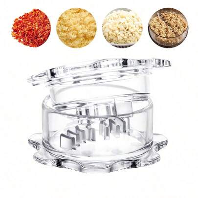 Manual Garlic ,Manual Garlic Crusher And Mincer, Transparent Twisting Garlic Chopper Tool, Multi-Functional Handheld Grinder For Ginger, Nuts, Herbs And Spices, Easy To Clean Kitchen Gadget