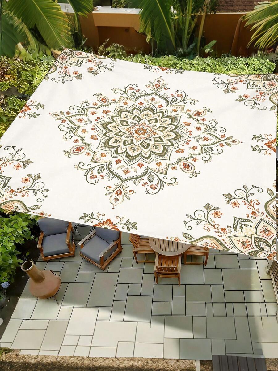 1 cái bạt che nắng in họa tiết hoa hướng dương phong cách vintage, bạt che và lều canopy cho dã ngoại ngoài trời, in phẳng 2D, phù hợp cho ngoài trời, sân vườn, cắm trại, bãi biển, vườn và nhiều bối cảnh khác, có thể giặt, đi kèm 4 dây cố định và 4 cọc cắm đất, không bao gồm khung - Nhiều màu - Xem 1