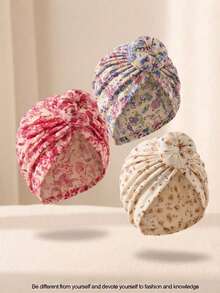 3PCS Newborn Candy Color Ball Hair Accessories Soft Cute Baby Headband Hat Set - Multicolor - View 3