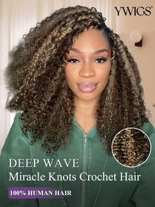 Y WIGS Water Deep Wave #4/27 Miracle Knots 鉤編辮髮 真人髮 18英吋 55g 100% Remy 真人髮接髮 波希米亞編髮 羽毛線鉤編髮輕盈款 適合返校季、萬聖節、假期、度假、日常、運動 - S4/27 - 查看 2