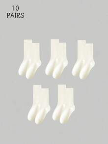1/5/10 Pasang Kaos Kaki Minimalis Netral Musim Gugur yang Dapat Ditumpuk, Kaos Kaki Longgar Serbaguna untuk Pelajar, Kembali ke Sekolah - MultiWarna - View 8
