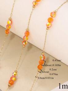 1m Stainless Steel 18K Gold Plated "Charm Color" Red Crystal Bead Necklace And Bracelet DIY Jewelry Making Kit - Chain - View 9