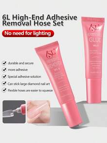 2Pcs No UV Nail Glue & Gel Remover Set, 10g Repositionable Strong Adhesive For Press On Nails, Gentle Instant Remover, Waterproof DIY Kit - 1 X Nail Polish Remover - View 2