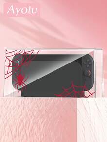 Ayotu 相容 2025 新款 Switch2 紅色網格與蜘蛛圖案遊戲主機外殼及配件，適用於 Switch2 7.9 吋保護殼。套裝包含保護殼、收納袋、底座外殼、主機防塵罩、遊戲卡收納盒、Joy-Con 控制器保護套及多款配件可供選擇，適合返校禮物、生日禮物與遊戲愛好者 - 查看 18