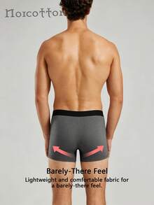 Norcotton 1pc Bagged Boys Boxer Shorts, Denim Pattern Black Elastic Waist Men's Boxer Briefs - Black - View 2