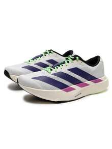 Adidas 男士 Adizero Evo SL M 緩震競賽跑鞋 日常跑步健身訓練通勤休閒運動鞋 JS4495 - 白/學院紫/魔力萊姆綠 - 查看 8