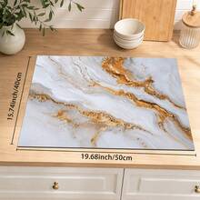 1 pieza Alfombrilla de drenaje de cocina de tierra de diatomeas con patrón de mármol, alfombrilla de secado rápido y antideslizante para cafetera y alfombrilla de secado de platos, adecuada para encimera de cocina y mesa de comedor - Multicolor - Ver 13
