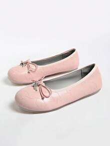 2026 Spring/Summer New Women's Bow-Decorated Ballet Flats - Pink - View 2