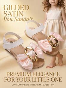 Nuevas sandalias infantiles con lazo de cadena, diseño de cierre de gancho y bucle, adecuadas para fiestas de cumpleaños, crean un ambiente elegante y sofisticado - Blanco - Ver 7