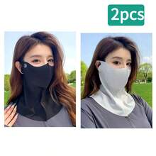 2/1pc Women's Full Face Sun Protection Dust-Proof Mask, UV Protection Neck Guard, Ice Silky Fiber Fabric Facekini For Driving And Cycling, Sunshade Mask, Spring/Summer - A - View 21