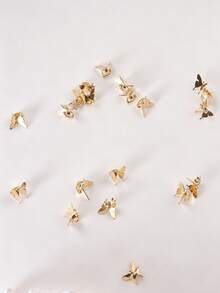 10pcs Minimalist Rhinestone Small Hair Clips, Shiny Metallic Color Bead Hair Clips, Mini Claw Clips, 3D Butterfly Hair Clips, Heart-Shaped Hair Clips, Suitable For Daily Wear, Valentine's Day Updo Or Braided Hairstyles - Multicolor - View 8