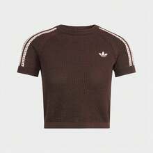 Adidas 三葉草 女子修身運動休閒短袖T卹 - 咖啡棕 - 查看 6