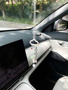 可愛雲朵汽車吊飾 車用掛鏈 後視鏡裝飾吊墜 完美禮物 女性適用汽車內飾配件 - 雲朵 - 查看 8