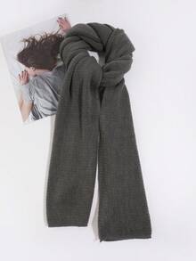 1pc Men's Soft Knitted Warm Solid Color Versatile Minimalist Casual Scarf - Multicolor - View 7